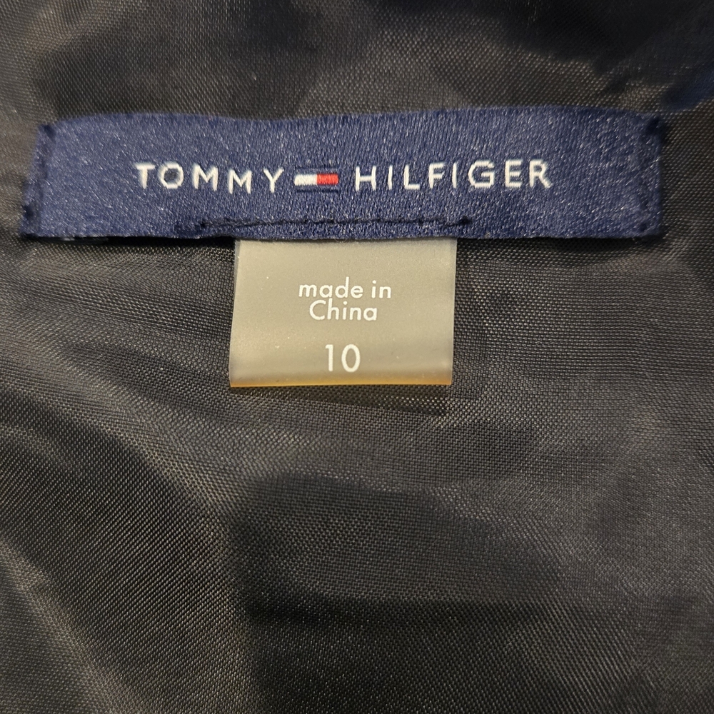 Tommy Black Scoop Neck Sleeveless Fit And Flare Cocktail Dress Tie Waist - Picture 8 of 9